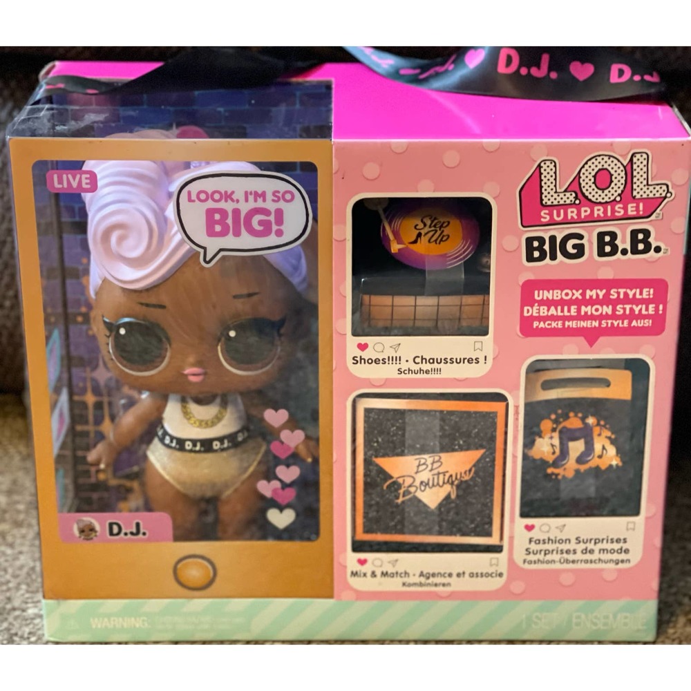 LOL Surprise Big B.B. (Big Baby) D.J. 11" Large Doll, Fashions Set